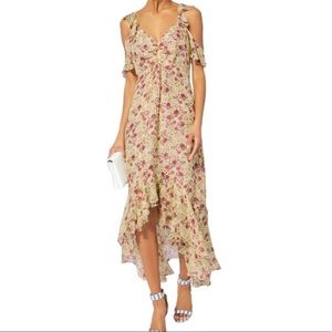 Intermix Floral Yellow Silk Dress